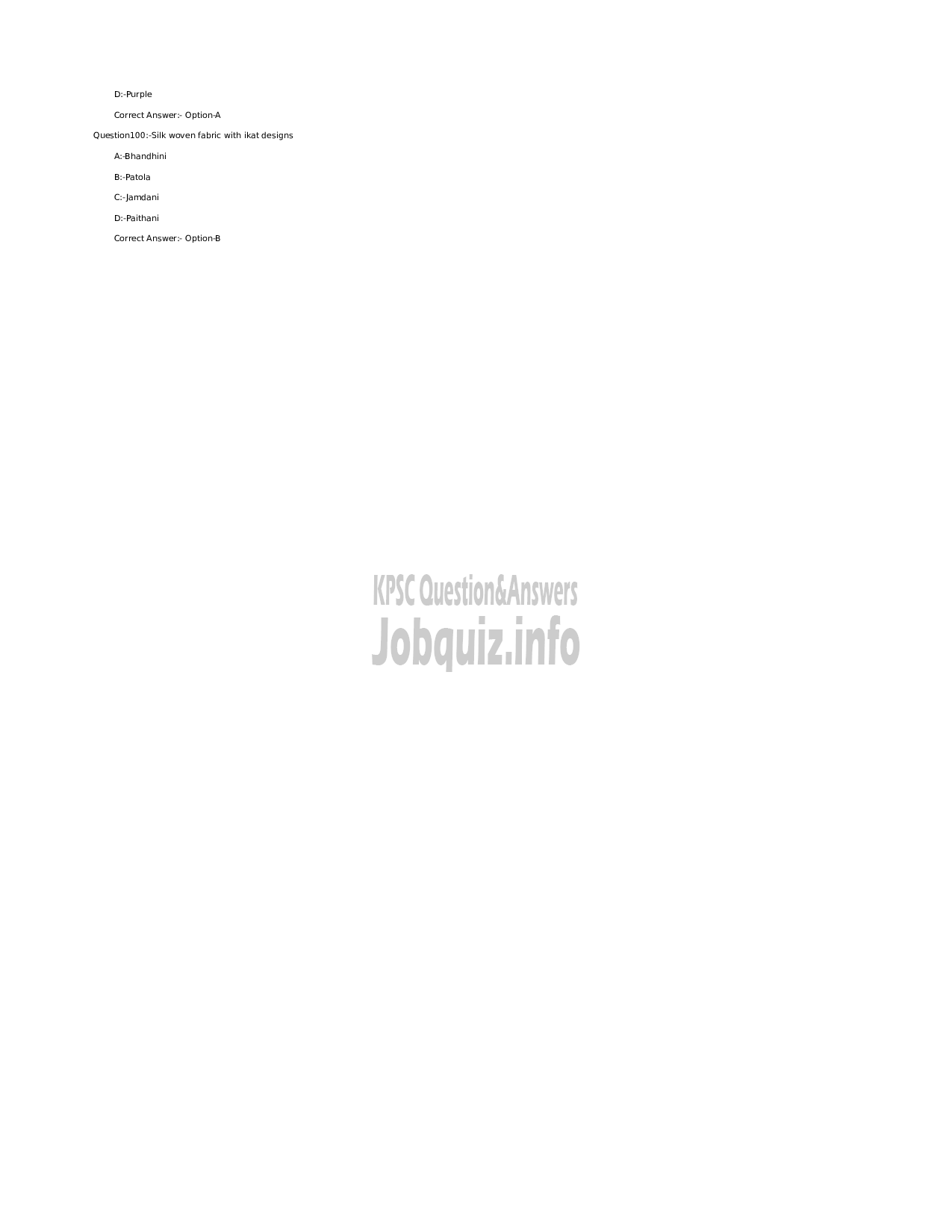 Kerala PSC Question Paper -  Junior Instructor Computer Aided Embroidery and Design - Industrial Training  Department -13