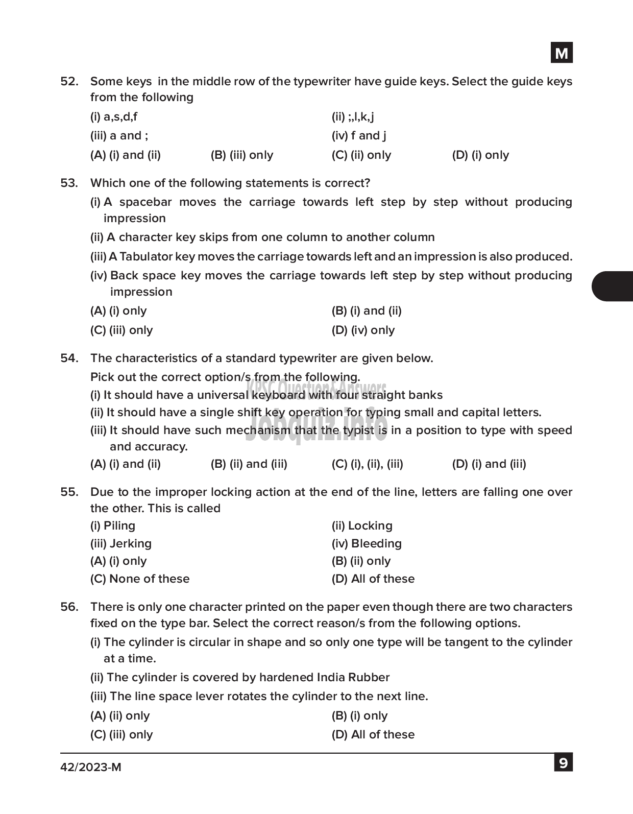 Kerala PSC Question Paper -  Junior Typist Clerk (SSLC Level Main Examination 2022) - Kerala Agro Industries Corporation Ltd-9