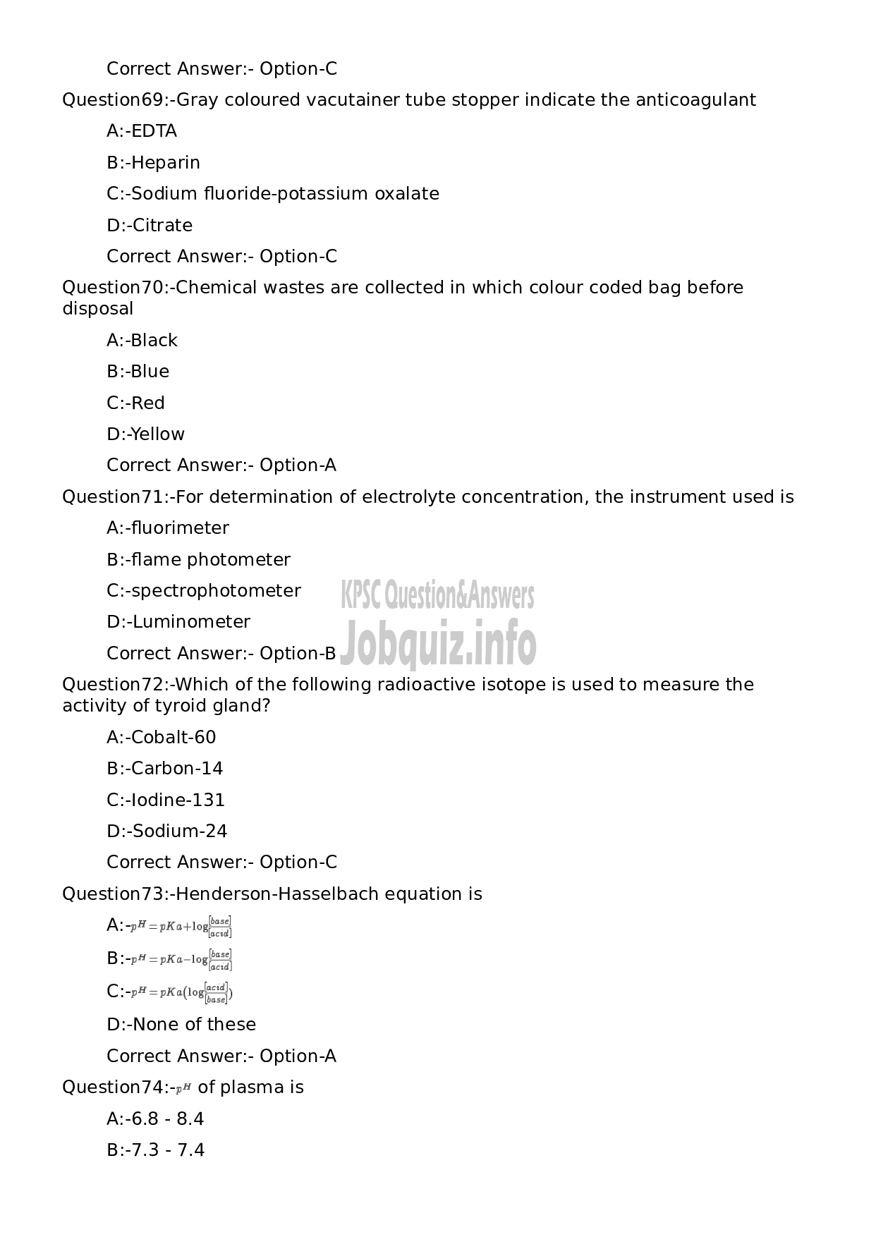 Kerala PSC Question Paper -  Laboratory Technician Grade II (SR for ST)-13