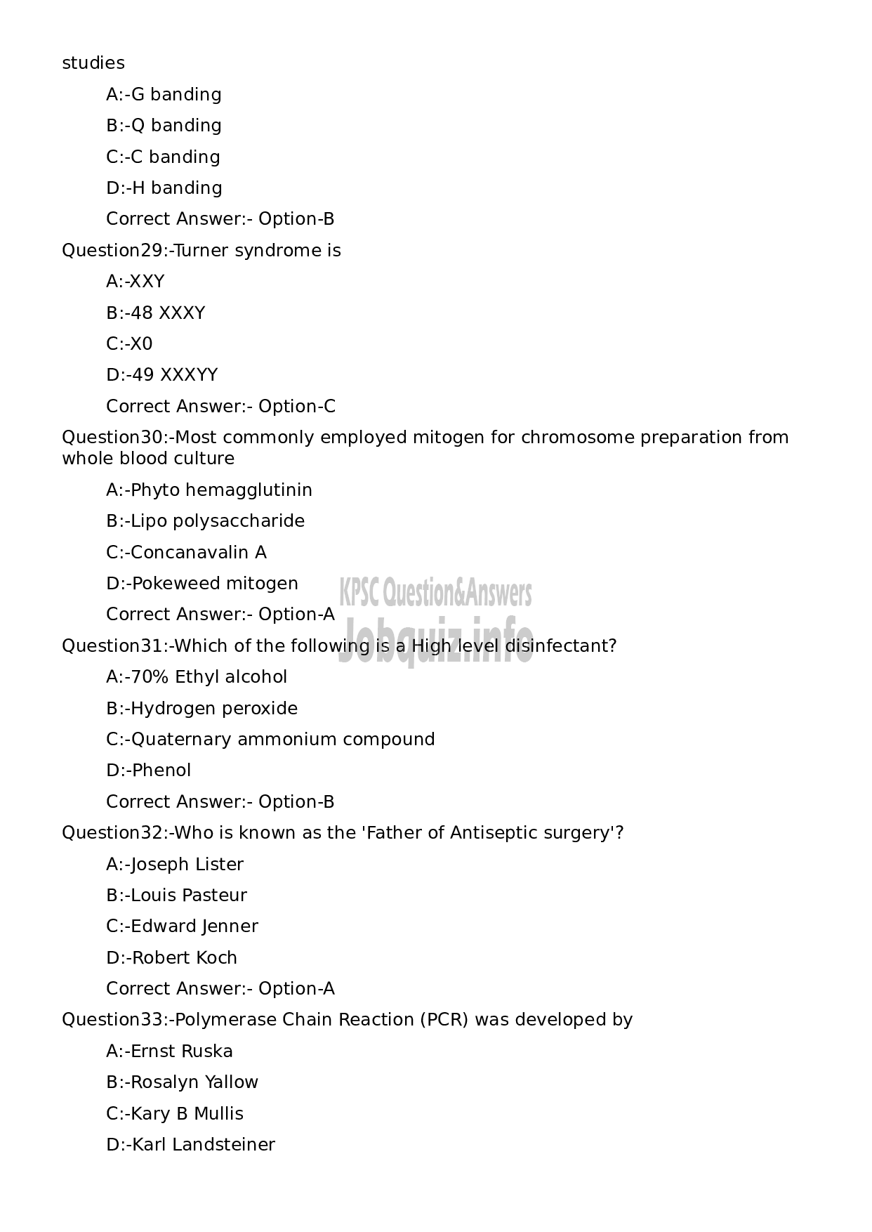 Kerala PSC Question Paper -  Laboratory Technician Grade II (SR for ST)-6