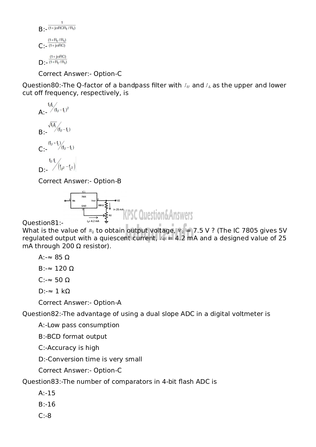 Kerala PSC Question Paper -  Maintenance Engineer (Electronics)-17