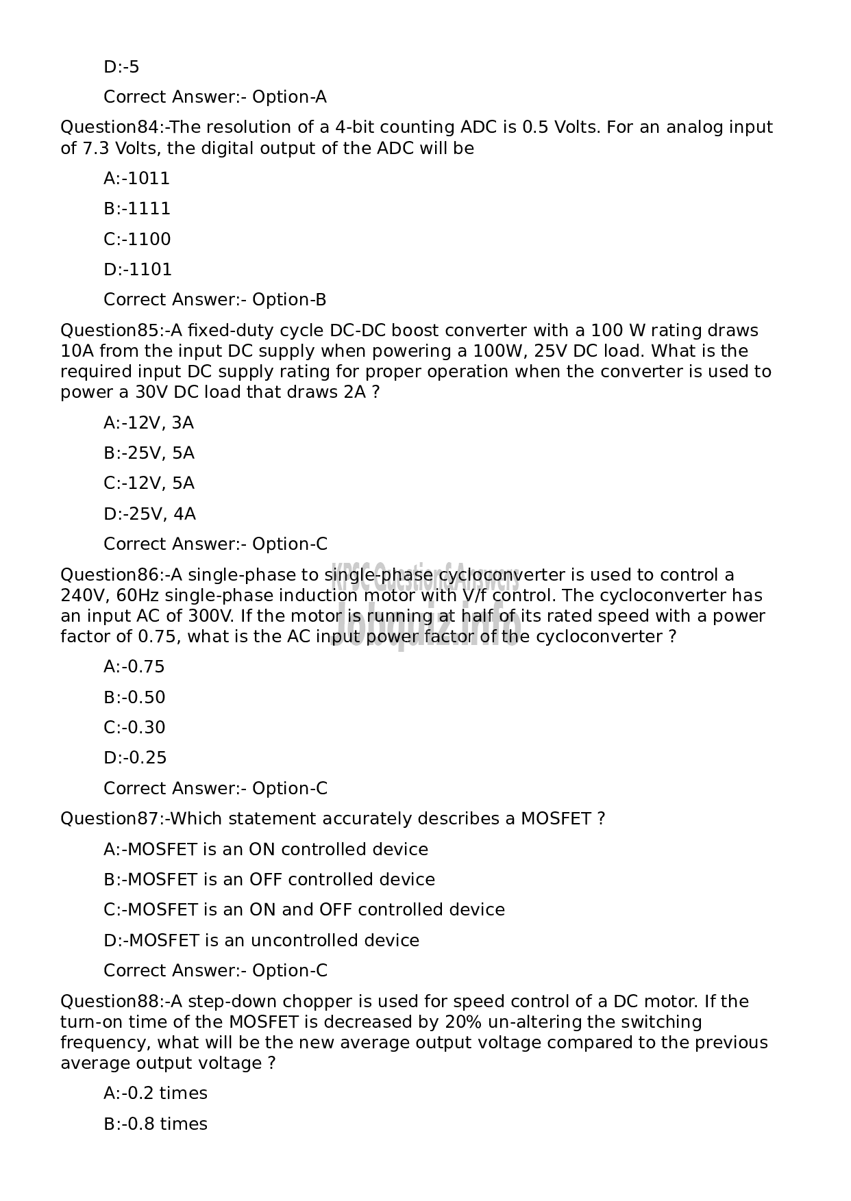 Kerala PSC Question Paper -  Maintenance Engineer (Electronics)-18