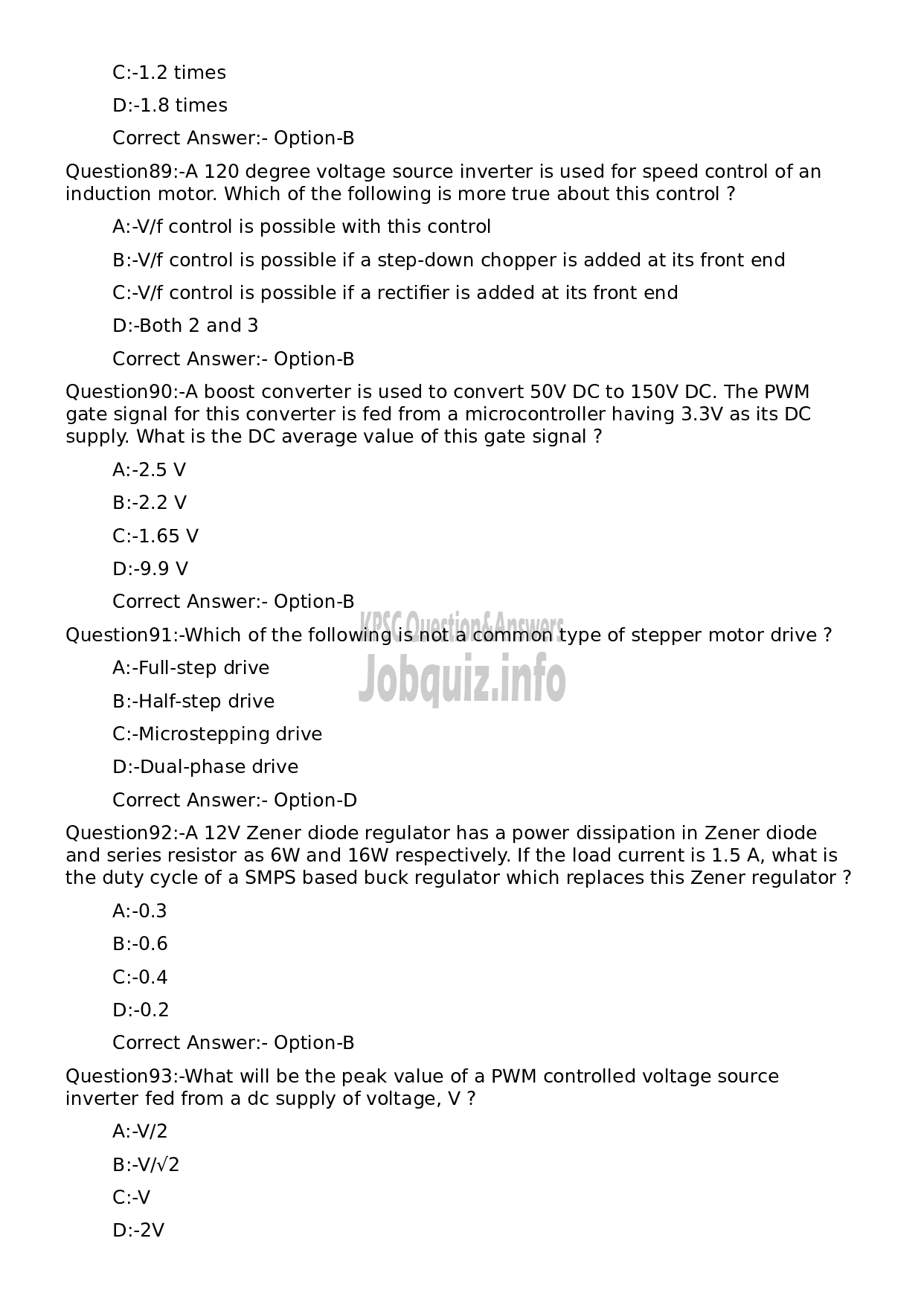 Kerala PSC Question Paper -  Maintenance Engineer (Electronics)-19