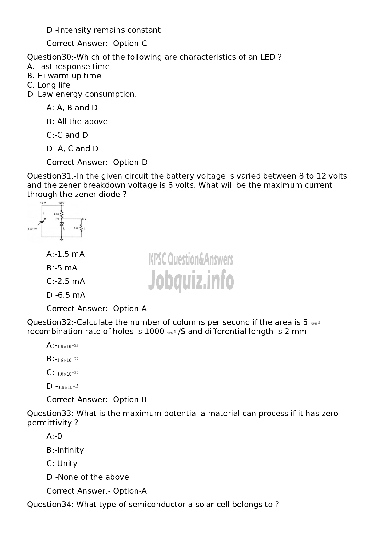 Kerala PSC Question Paper -  Maintenance Engineer (Electronics)-7