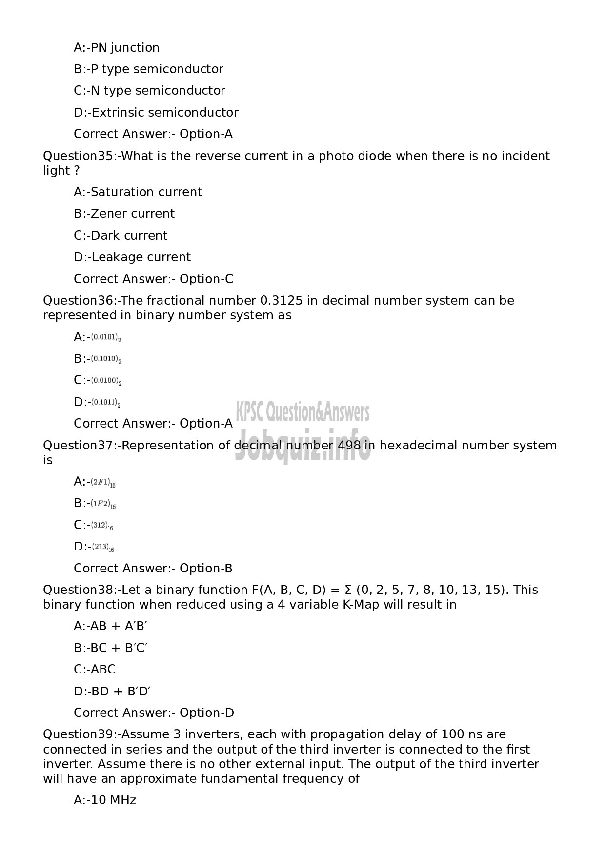 Kerala PSC Question Paper -  Maintenance Engineer (Electronics)-8