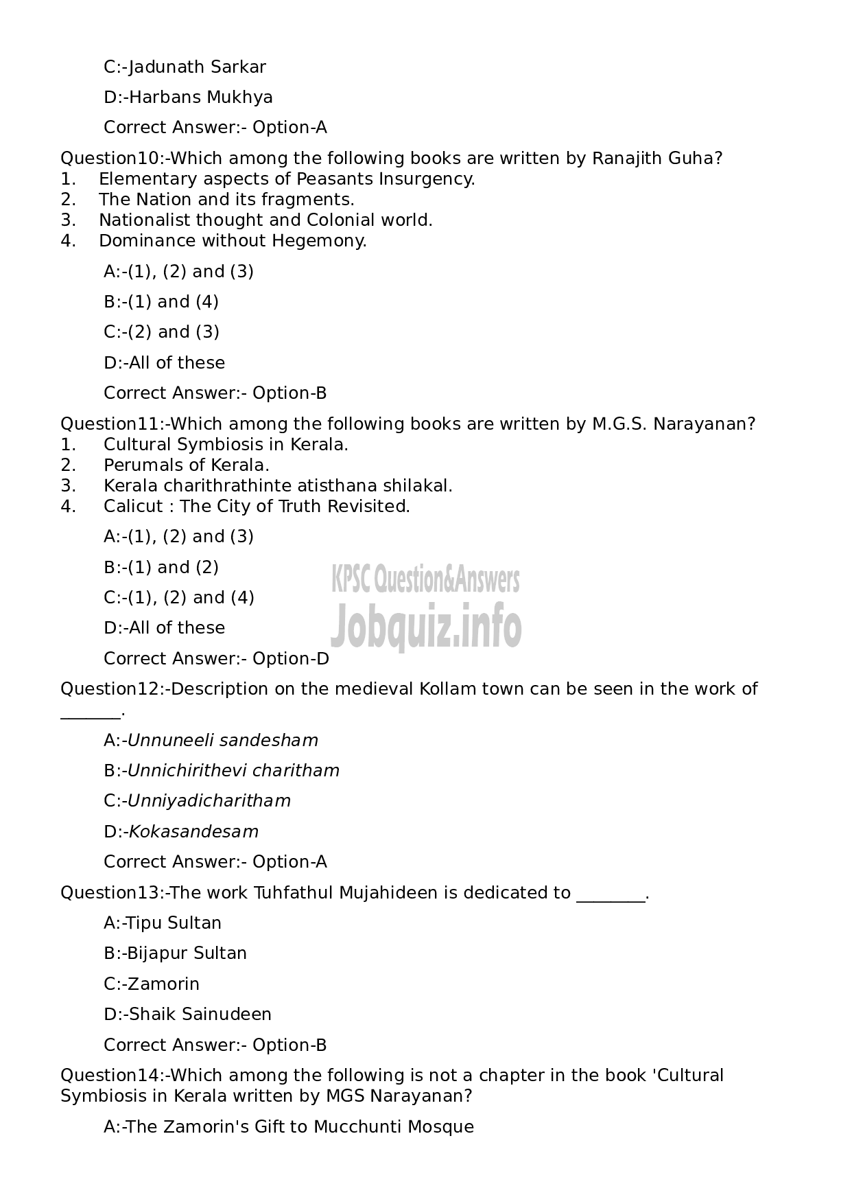 Kerala PSC Question Paper -  Non Vocational Teacher (Junior) History-3