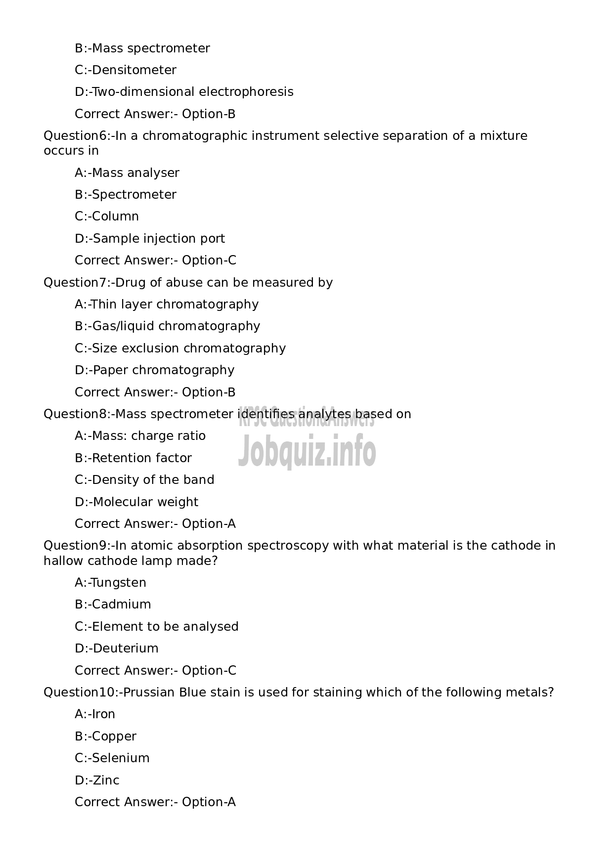 Kerala PSC Question Paper -  Scientific Assistant (Biochemistry)-2