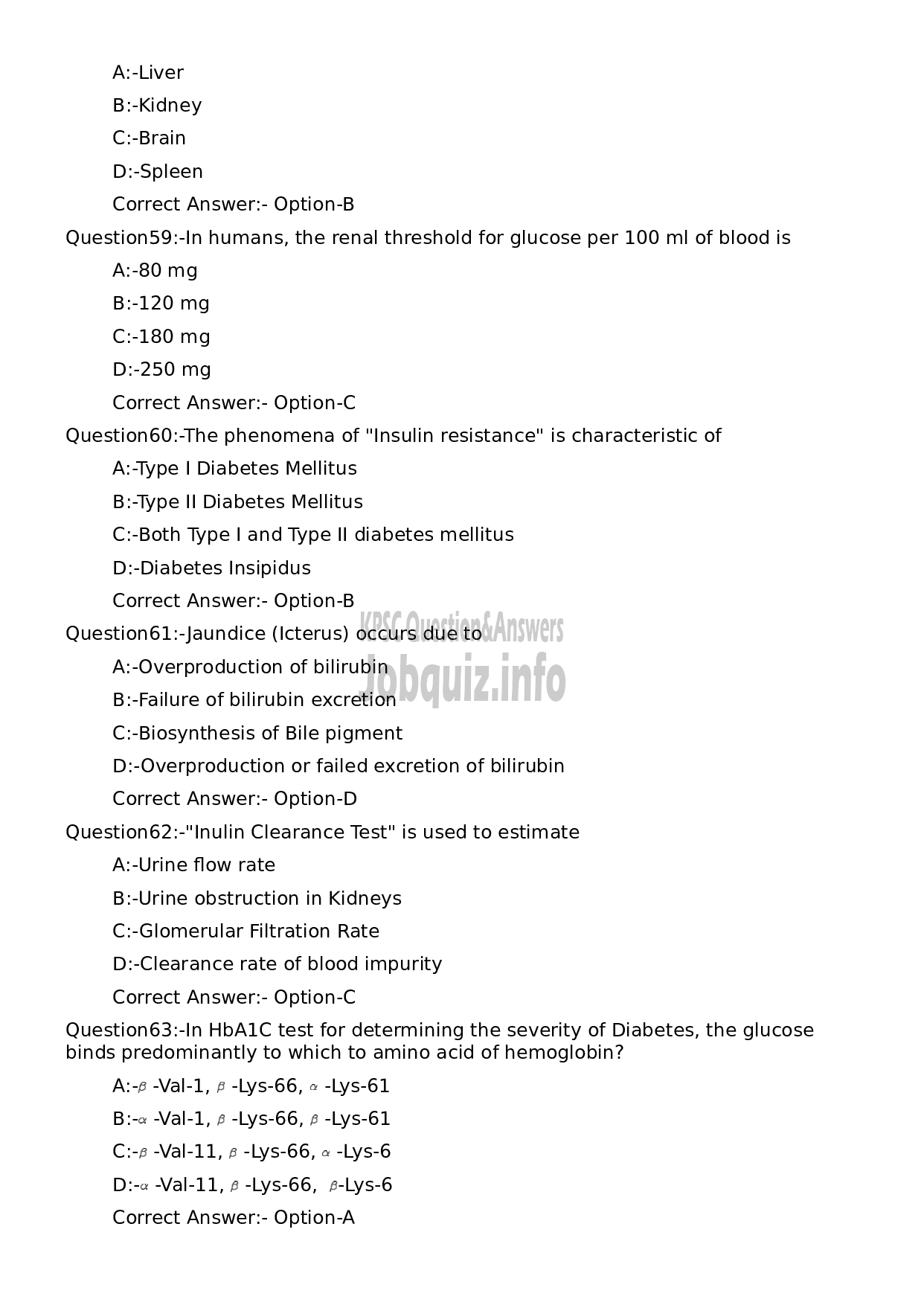 Kerala PSC Question Paper -  Scientific Assistant (Biochemistry)-12