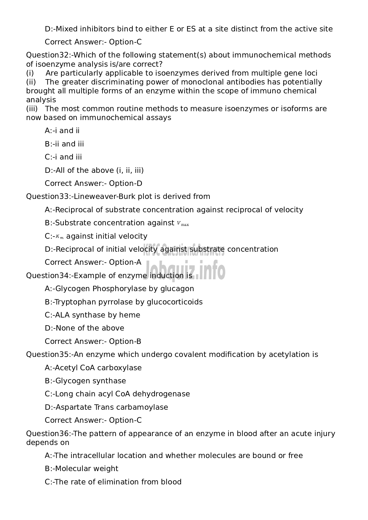 Kerala PSC Question Paper -  Scientific Assistant (Biochemistry)-7