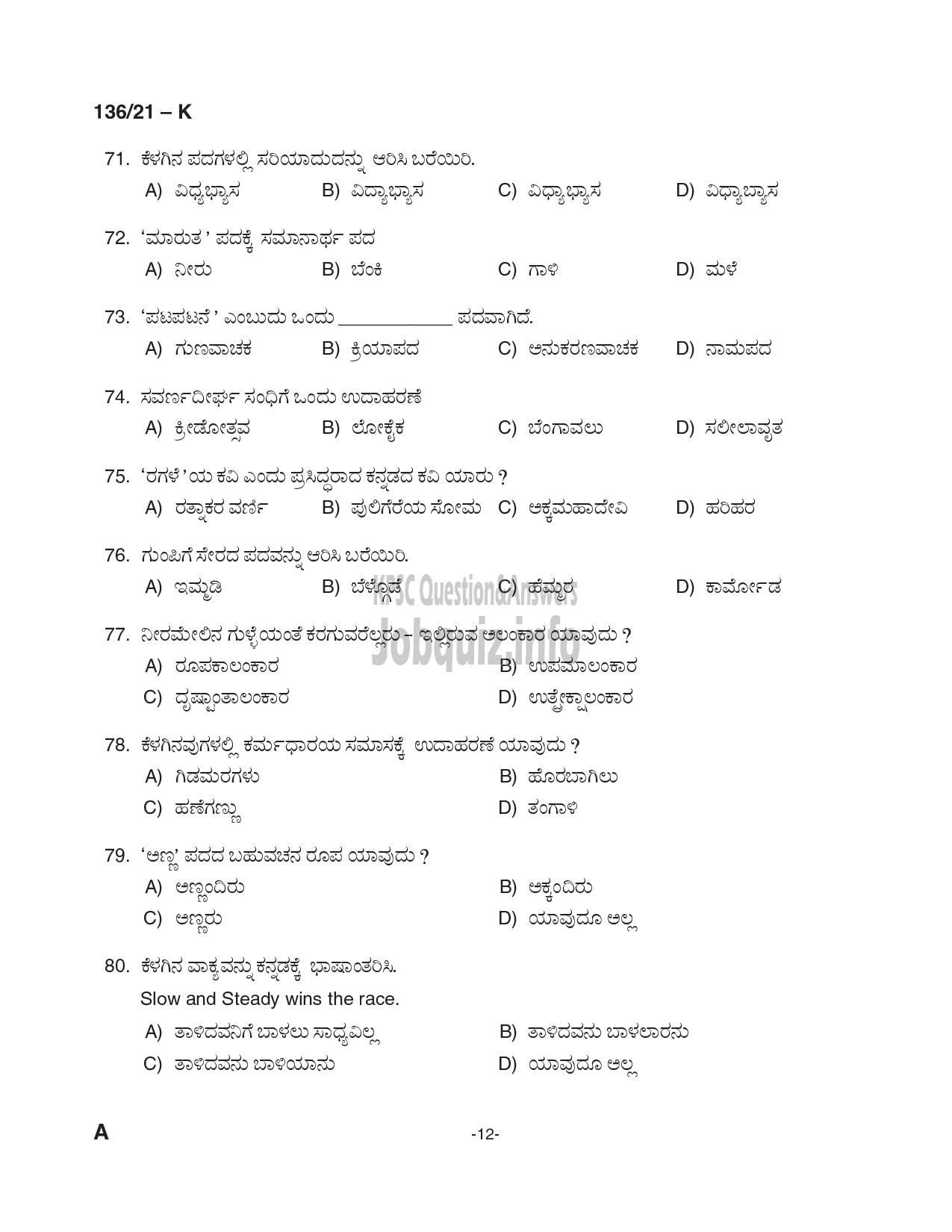 Kerala PSC Question Paper -  Village Extension Officer (Up to SSLC Level- Main Exam) - Rural Development -12