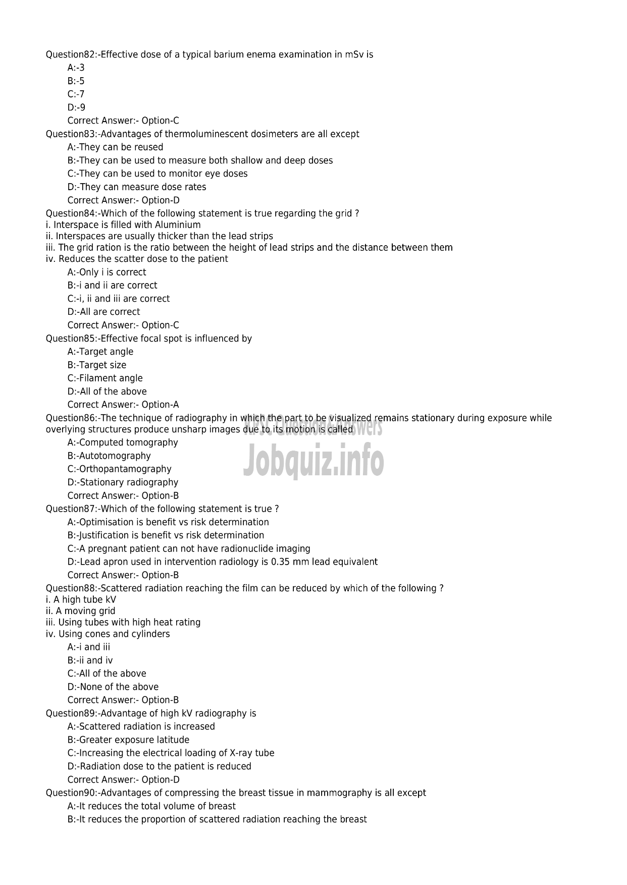 Kerala PSC Question Paper -  X-RAY TECHNICIAN-10